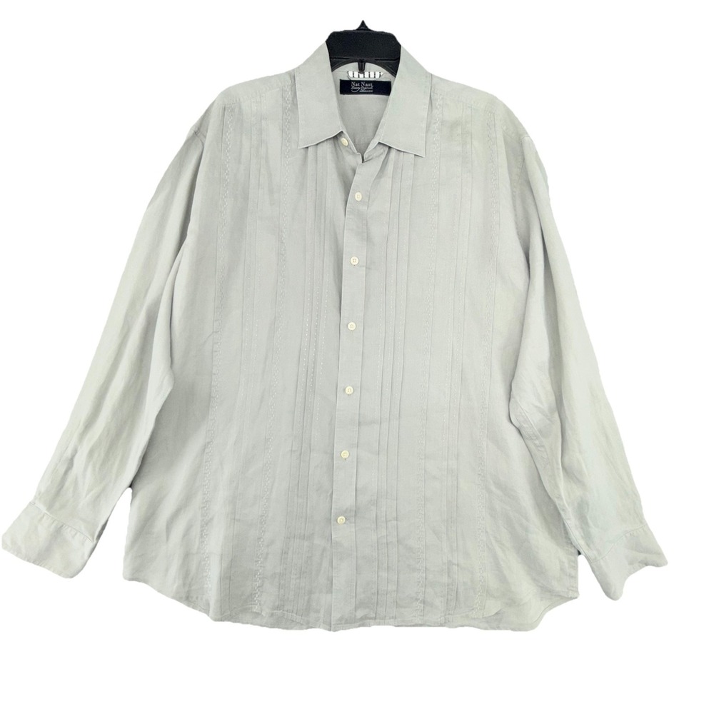 NAT NAST Green Long Sleeves Retro 2 Ribbed Silk Large‎